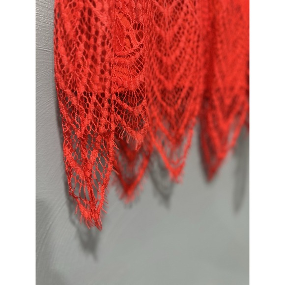 Women's Top Small Red Lace Fairy Indie Grunge Whimsigoth Vamp NWT Buckle - Picture 3 of 11